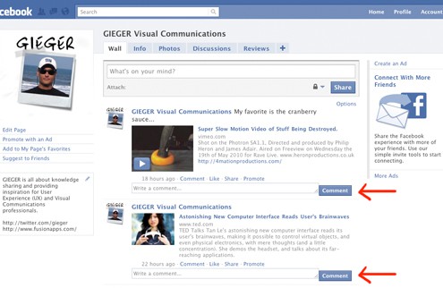 Facebook's redundant Comment buttons