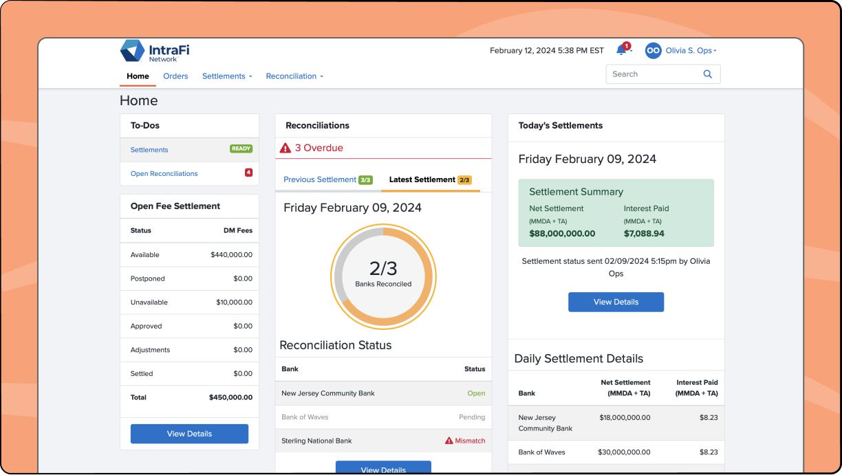 IntraFi cash sweep software design.