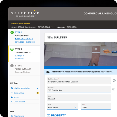 Selective insurance quoting software design