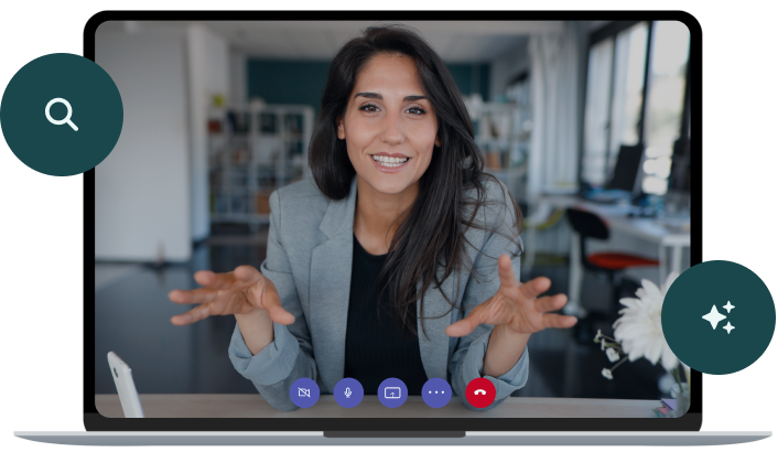 person on video call