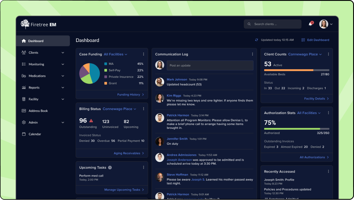 UX redesign for Firetree EM’s drug treatment software.