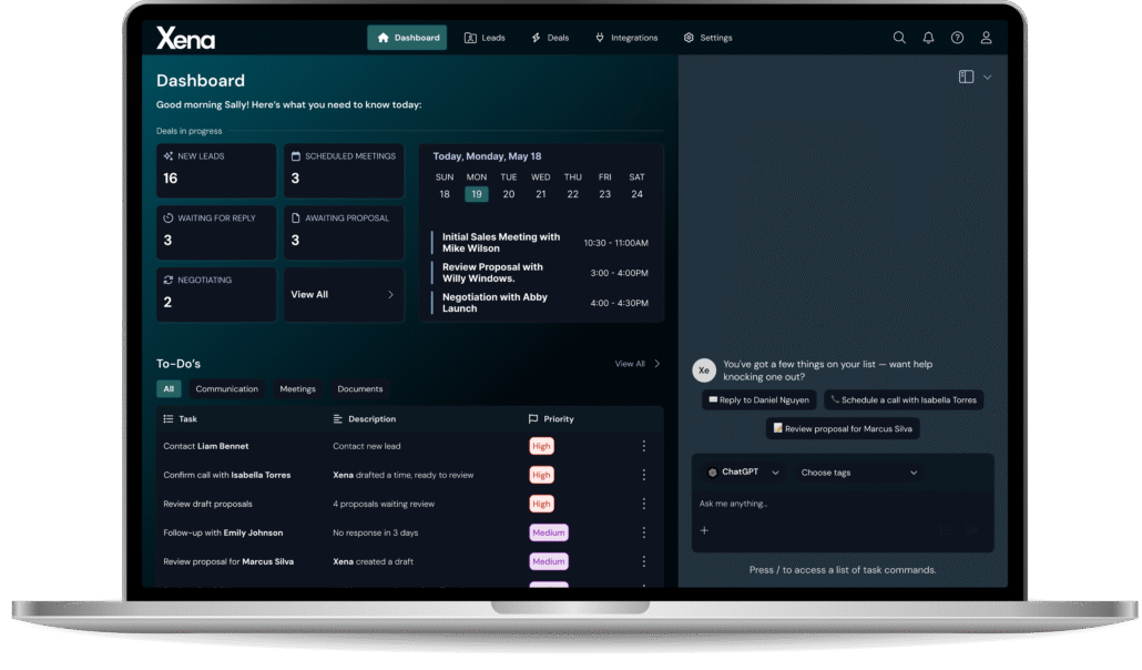 Xena Dashboard Boosting Sales Efficiency Through Intelligent Automation