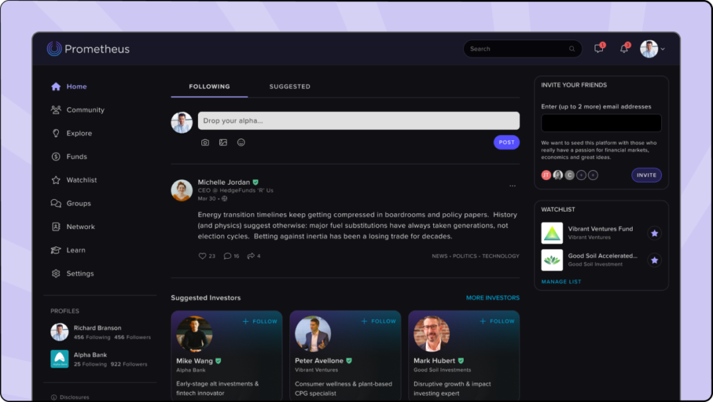 Prometheus Alts web and mobile application with new features and an improved overall experience.