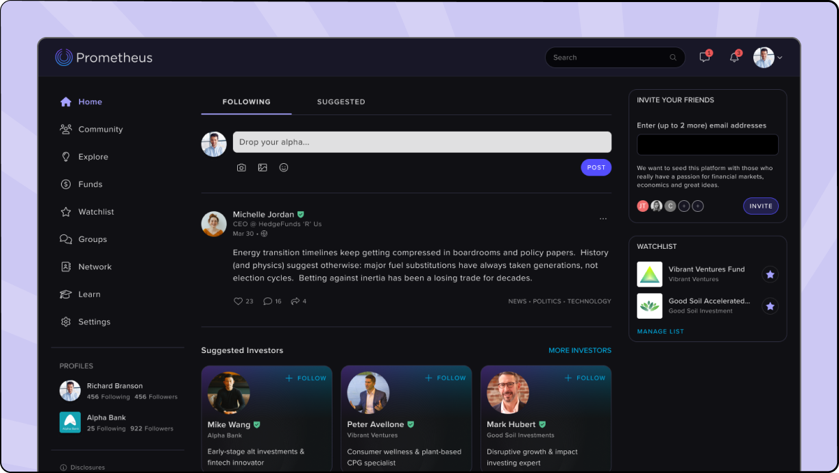 Prometheus Alts web and mobile application with new features and an improved overall experience.