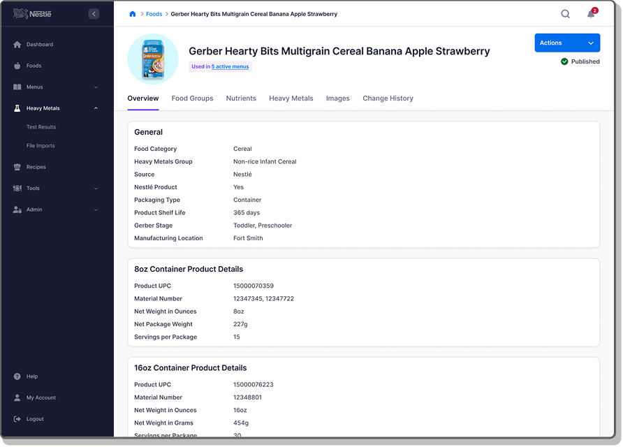 Nestlé's Product Information Management (PIM) system