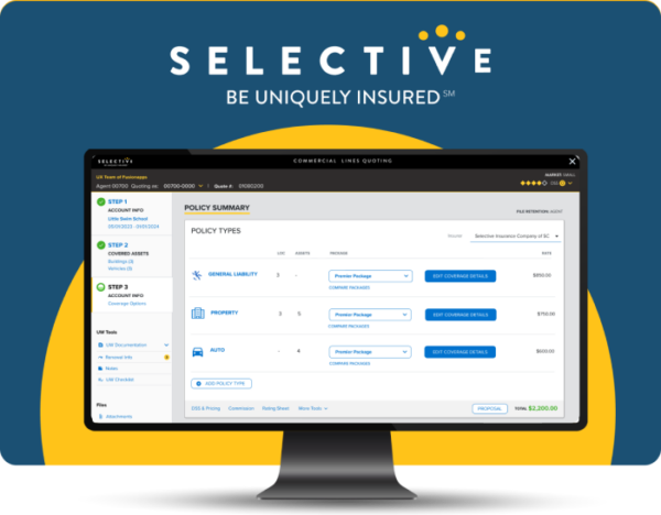 Selective Insurance offers quoting system software for insurance agents, which we were hired to redesign the user experience.